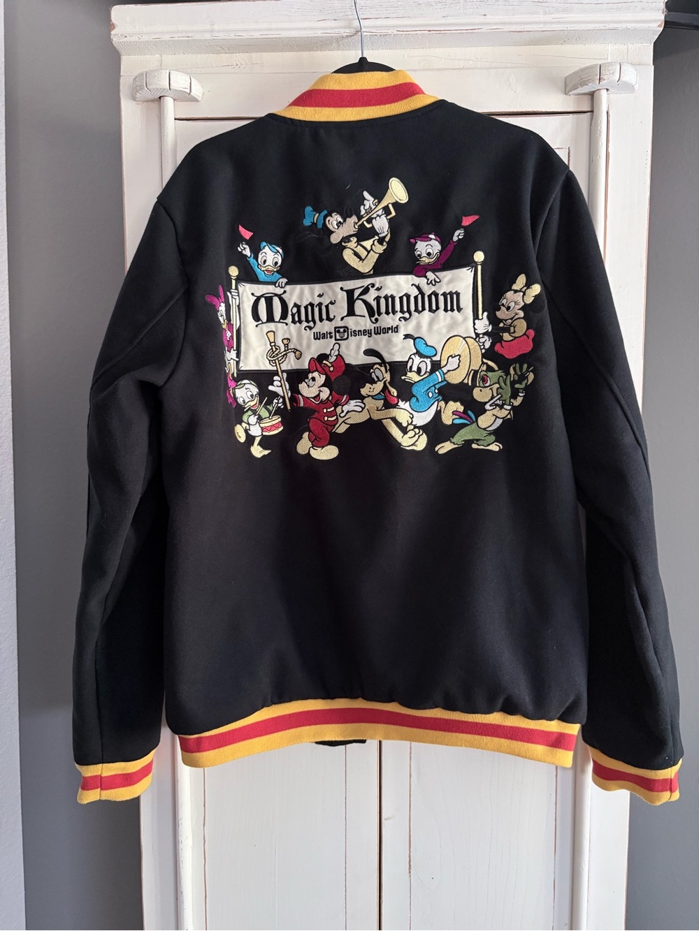 Disney World Magic Kingdom 50th Anniversary Vault Collection Varsity Jacket Sz L